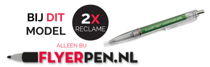 2x reclame mogelijk op deze pen opgerold